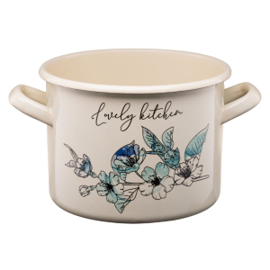 Garnek emaliowany FLORES 18cm/3,4L wzór 2
